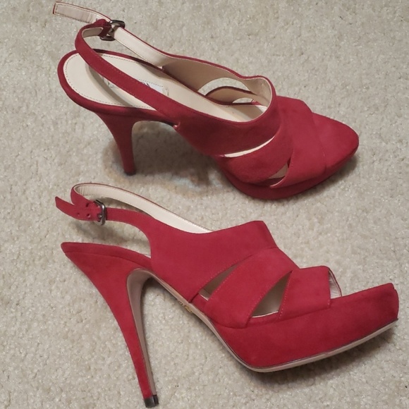 The Devils Prada red platform real suede badazz platform stilettos - Picture 7 of 8